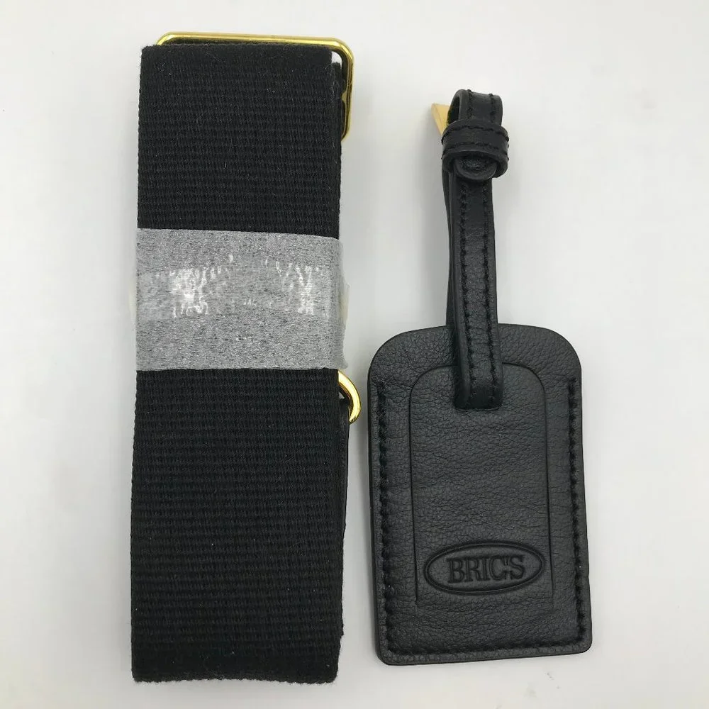 NEW Bric's Leather Luggage Tag & Duffel Shoulder Strap
